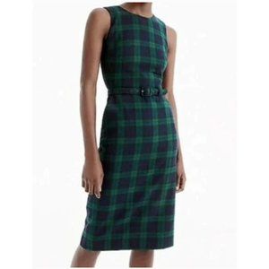 J. Crew Plaid Sheath Dress NWT 14 Tall